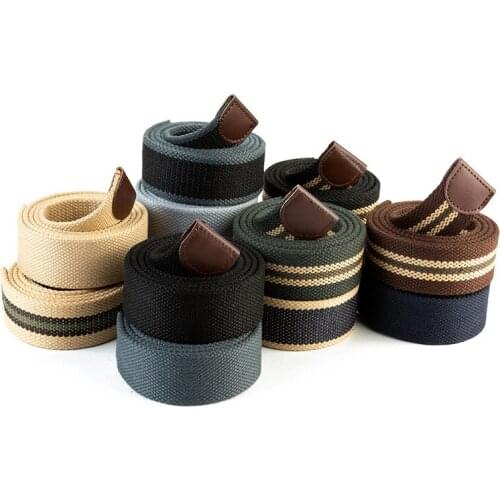 Mens Belts Fashion New Unisex Trousers Belts Canvas Belt Breathable Outdoor Tactical For Jeans Waist Belt 150cm Without buckle