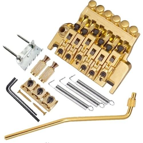 A Set Of Gold Double Locking Assembly Systyem Tremolo Electric Guitar Bridge Accessories Parts