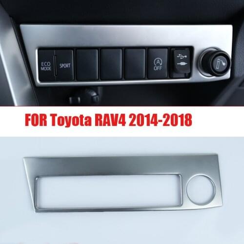 Stainless steel car cigarette lighter panel Cover sticker for Toyota RAV4 2014 2015 2016 2017 2018 Accessories