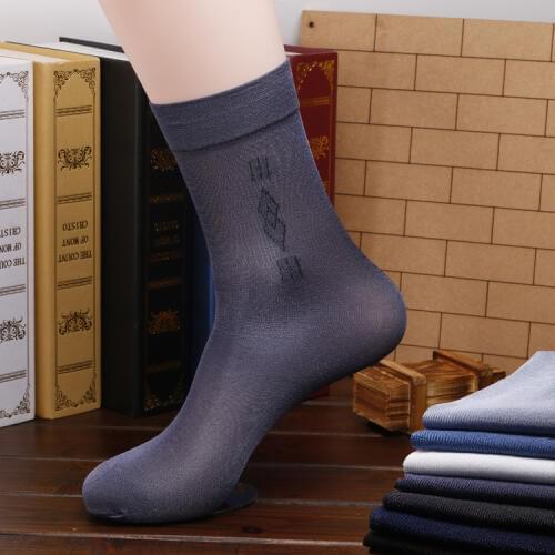 10 Pair/lot High Quality Men Sheer Silk Navy Black socks Transparent Sexy Men Dress suit Formal Nylon Short socks Tube Socks
