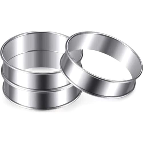 New 10 Pcs Double Rolled Tart Rings Stainless Steel Muffin Rings Crumpet Rings Round Tart Rings for Home Food Baking Tools