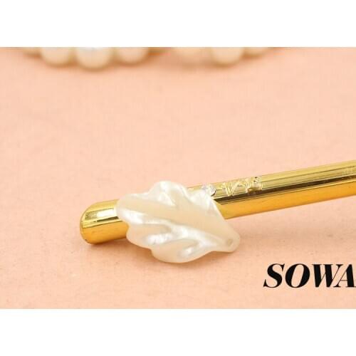 Size 23*10mm Ivory Color ABS Resin Imitation Pearls Effect 3D Maple Leaf Designed For Making Jewelry DIY (50pcs/lot)