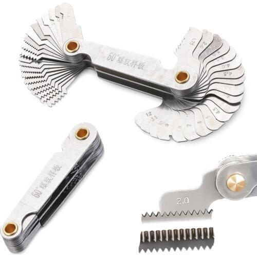 55/60 Degree Metric Inch Thread Plug Gauge Gear Tooth Screw Pitch Gauges Measuring Carbon Steel Center Lathe Combination Tools
