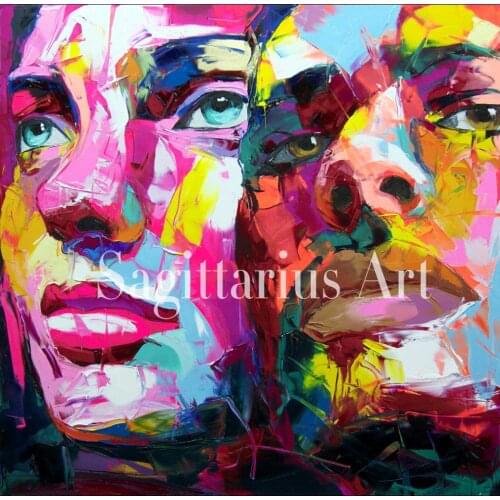 Hand painted Handmade Modern Abstract Wall Decor Fine Art Francoise Nielly Ana et Dom Oil Painting Artwork Canvas Painting art