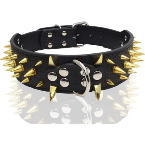 Spiked Studded Small Large Cat Collar Rivet Accessory Hond Neck Strap For Kitten Necklace Leather PU Pitbull BullCat Pet