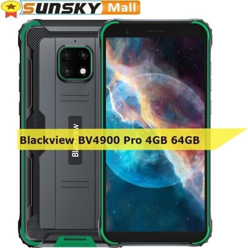 Blackview BV4900 Pro Rugged Phone 4GB 64GB 13MP Waterproof 5580mAh 5.7 in Android 10.0 Helio P22 Octa Core OTG NFC 4G Smartphone