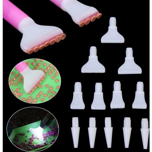 3-15 heads Embroidery Replacement Point Drill Pen DIY Crafts Quick Cases Tool Cross Stitch Diamond Painting Pen Heads Elbow Head