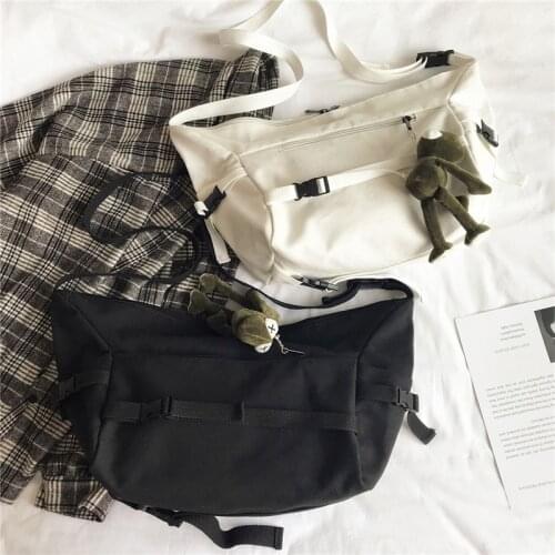 Korean Style Cool Girl Crossbody Bags Womens&Men Shoulder Bag Large Size Canvas Bag For Women 2020 Bolsas Femininas Travel Bags