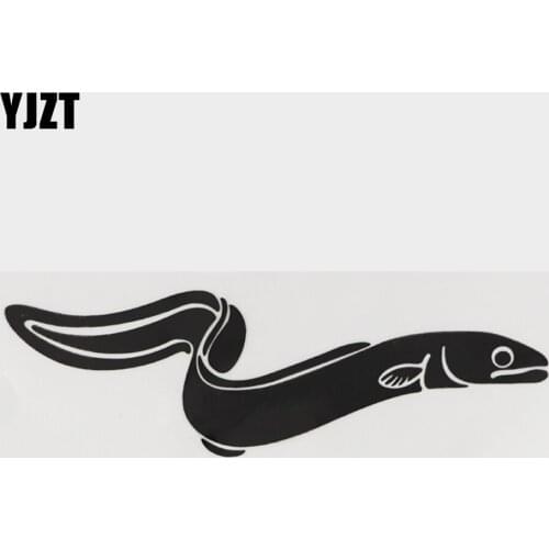 YJZT 16.8CM×5.1CM Marine Organism DANGER Be Careful Vinyl Electric Eel Decal Car Sticker Black/Silver 18A-0053