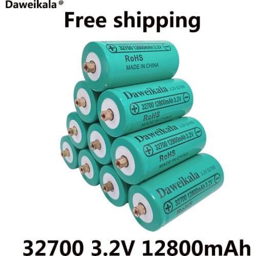 10pcsDaweikala New 32700 12800mAh 3.2V lifepo4 Rechargeable Battery Professional Lithium Iron Phosphate Power Battery with screw