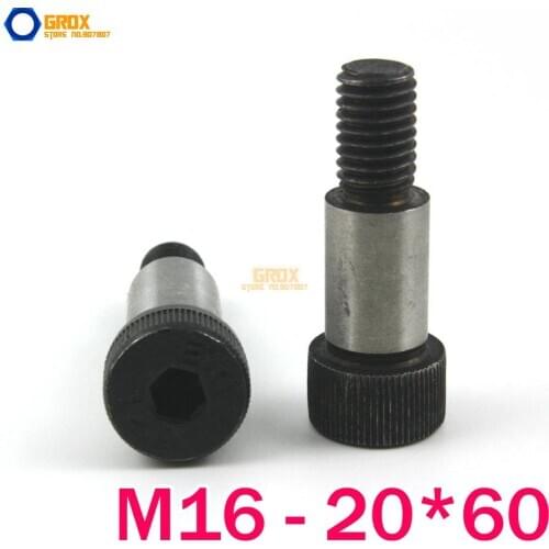 2 Pieces M16 Threaded 20*60mm 12.9 Grade Alloy Steel Hexagon Socket Head Shoulder Screw Bolt