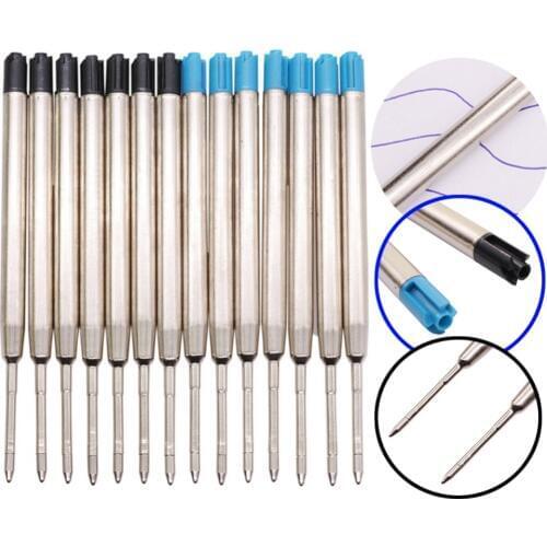 20 pcs Metal Pen Refill 0.7mm Ballpoint Pen Ink Refill Kit Length 99mm Diameter 6mm Student School Office Stationery