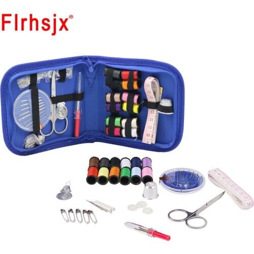 27pcs Household Sewing Kit Box DIY Embroidery Tool Needles Thread Scissors Set Portable Home Sewing Box Hand Sewing Accessories