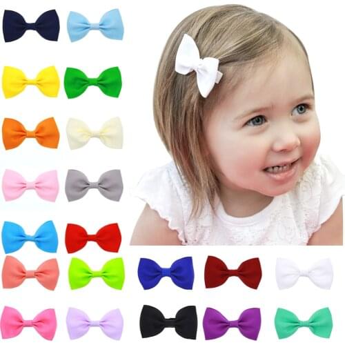 6.5cm mini solid grosgrain ribbon bow with clip wholesale