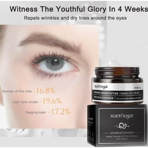 4 Weeks Repels Eye Wrinkles Dark Circles Eyes Bags Moisturize Snake Venom Peptide Eye Cream Anti-Aging Eye Essential Cream TSLM2