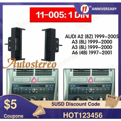 Car Fascia Dash Kit Panel Frame For AUDI A2(8Z) 1999-2005 A3(8L) 1999-2000 A4(B5) 1999-2001 A6(4B) 1997-2001 Car GPS Panel Kit