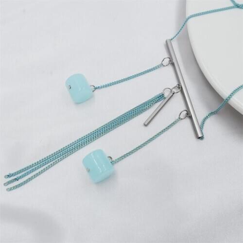 Long Sweater Blue Necklace New Geometric Bohemian Beaded Pendent Fashion Jewelry For Women Accessories Gift