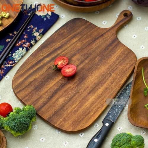 33*20cm Wooden Board Chopping Blocks Wood Cutting Board with Handle Hardwood Chopping Whole Tray Cutting Board No Paint