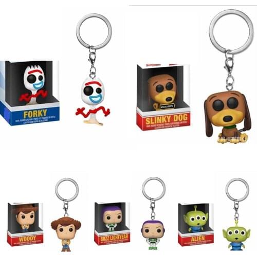 Funko POP Pocket Keychain Toy Story Action Figure Woody Alien Buzz Lightyear Forky Slinky Dog Toys