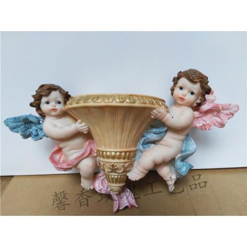Christian Catholic foreign trade holy objects two cherubs holy water 33*20*10cm inside wall 8*6cm home decoration