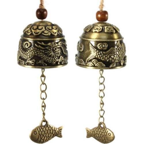 Chinese Dragon/Fish Feng Shui Bell Blessing Good Luck Fortune Hanging Wind Chime Living Room Door Hanging Ornament Home Decor