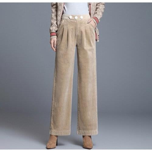 KUANGNAN Women's Corduroy Trousers