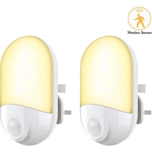 LEDs Body Motion Sensing Bright Night Lighting Auto Human Induction Sensor Lamp Lights US EU PLUG availble 2 Pack