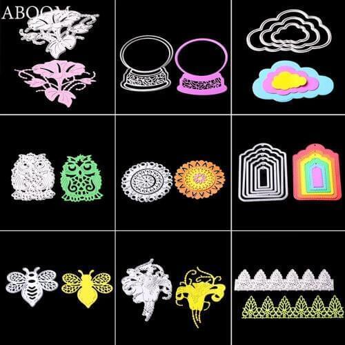 ABOOM Metal Die Cutting Dies Scrapbooking Embossing Dies Cut Stencils DIY Decorative Cards Bee Owl Rainbow Animal Paper Mold