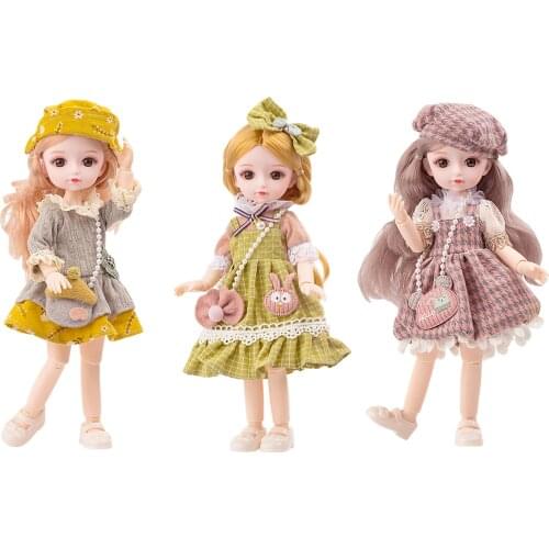Cute 13 Flexible Joint 10'' 1/6 BJD Doll Makeup Fashion Princess Ball Joint Dolls Smooth Hair Dress Up Toy for Girls Play Doll