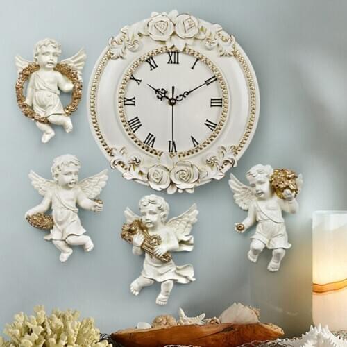 CUTE CUPID ANGEL STATUE 3D WALL BACKGROUND MURAL SCULPTURE COLOPHONY CRAFTS LIVING ROOM WALL HANGING DECORATIONS 4PCS/SET R144