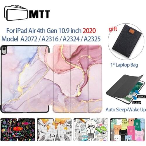 MTT Tablet Case For iPad Air 4th Generation 10.9 inch 2020 Slim PU Leather Magnetic Flip Stand funda Smart Coque With Tablet Bag