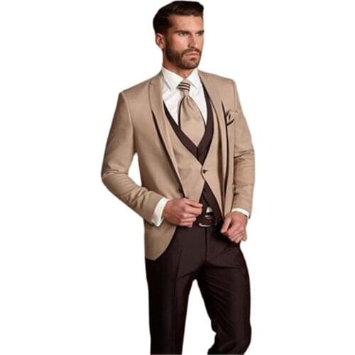 Custom Made Mens Suits Classic Men Suit Formal Wedding Tuxedos Slim Fit Suits Custom Made Blazer Men 3 Piece(jacket+pants+vest)