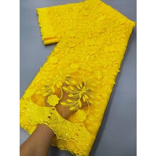 Sequined Nigerian Lace Fabric 2021 High Quality Lace Latest African Embroidery Tulle Net Lace African Lace For Wedding 5yards