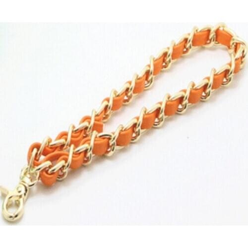 Metal Bag Chain Purse With Buckles Shoulder Bag Strap Alloy PU Leather Belt Summer Fashion Bag Accessories For Women