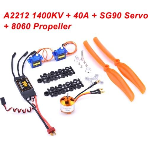 NEW A2212 2212 1000KV / 1400KV / 2200KV Brushless Motor + 30A / 40A ESC with T plug SG90 9G Micro Servo for RC Fixed Wing Plane