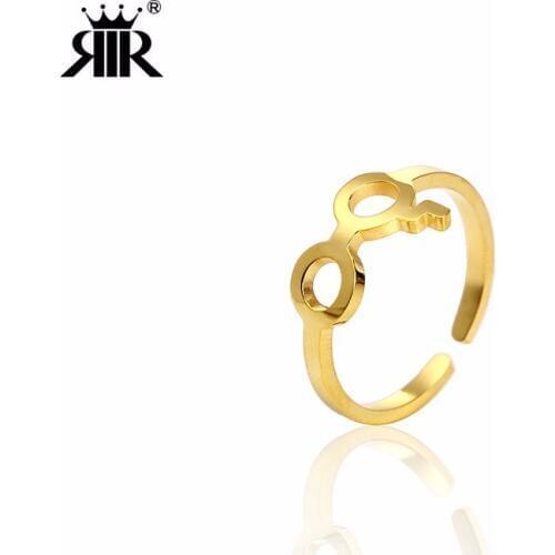RIR Stainless Steel Harri Creative Jewelry Ring Gold Inspired Deathly Hallows Movie Glasses Ring Gifts For Her