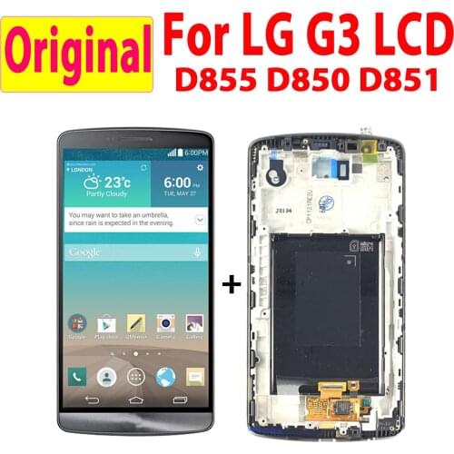 5.5" Original Screen with Frame For LG G3 D850 D851 D855 LCD Display Touch Screen Digitizer Assembly Replacement parts