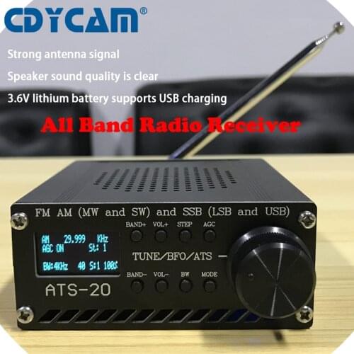 FUll Band Radio Receiver SI4732 SI4735 Small radio FM AM (SW & MW & LW) SSB (LSB & USB) lithium battery +Antenna +Speaker +Case