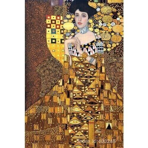 Gustav Klimt woman paintings famous artwork Portrait of Adele Bloch Bauer Oil painting reproduction High quality Hand painted