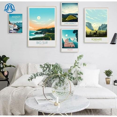 Italy Landscape Poster Mountain Canvas Painting Rome Travel Wall Art Print Modern Picture For Living Room On The Wall Home Decor