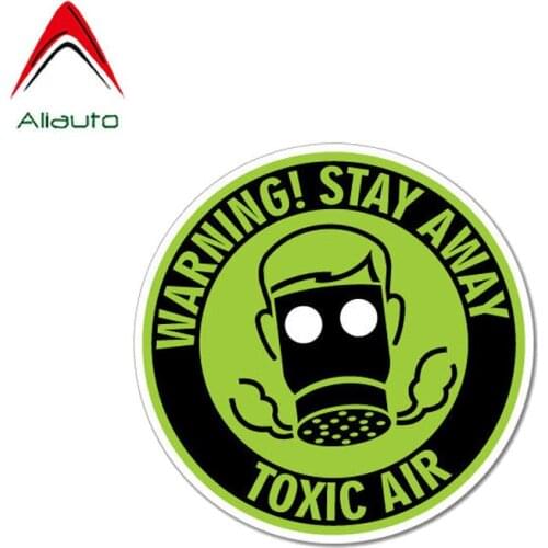 Aliauto Warning Car Sticker Personality Stay Away Toxic Air Decal Accessories PVC for Porsche Land Rover Seat Leon Jdm,10cm*10cm