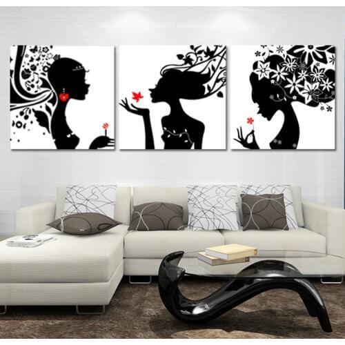 Needlework,DIY DMC 11CT printed Cross stitch,Sets For Embroidery kitsImpression Girl triple white canvas Counted Cross-Stitching