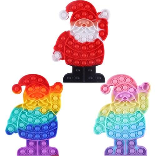 Santa Claus Silicone Push Bubble Simpl Dimmer Press Board Cup Mat Kid Adult Family Simple Dimple Game Entertainment Fidget Toys