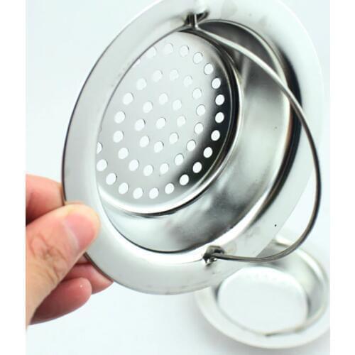 Silver Stainless Steel Sink Strainer Shower Drain Bathroom Plug Trap Hair Catcher Kitchen Sink Filter Floor Cover Basin Drainage
