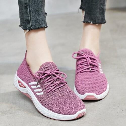 2021 Womens Sports Shoes Summer New Women Vulcanized Shoes Fashion Flat Breathable Sneakers Light Casual Shoes