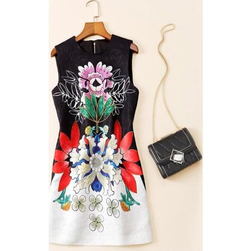 World the New show spring summer 2021 women s wear nail bead printing temperament show thin dress a line