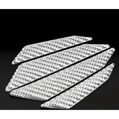1 Set=4pcs carbon fiber decorative door bumper strip body rub strips stick bumper stick scratch door strip Car Accessories
