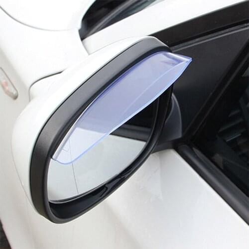 1Pair Car Rainproof Blades Rain Cover Flexible PVC Rearview Mirror Rain Shade Car Back Mirror Eyebrow Rain Cover Universal