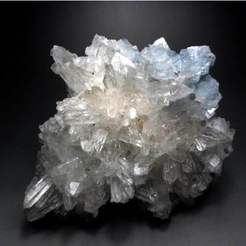1307g Clear Quartz Cluster w/ Blue Barite Terminated - crystals and stones healing Mineral specimen Home Decor feng shui