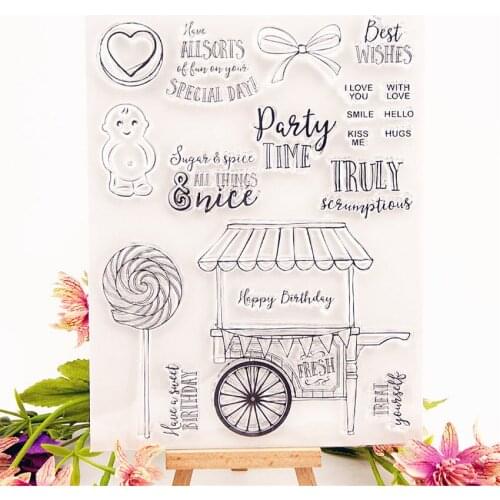 15.5x20.5cm Candy car Transparent Clear Stamps Silicone Seals Roller Stamp DIY scrapbooking photo album/Card Making